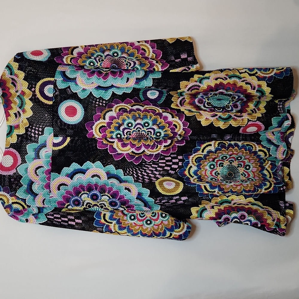 Joseph Ribkoff Colorful Patterned Cover Up Size 10 - Picture 4 of 10